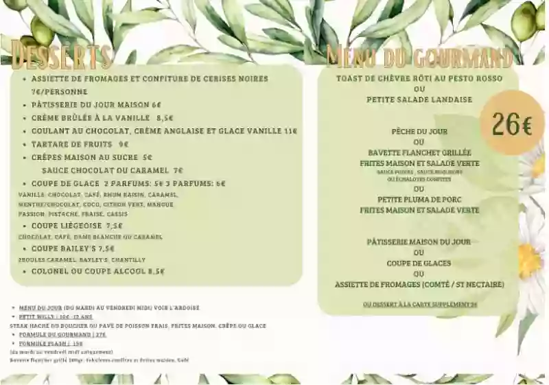 La Carte - Menus - La Table de Willy - Restaurant Eysines - top resto EYSINES